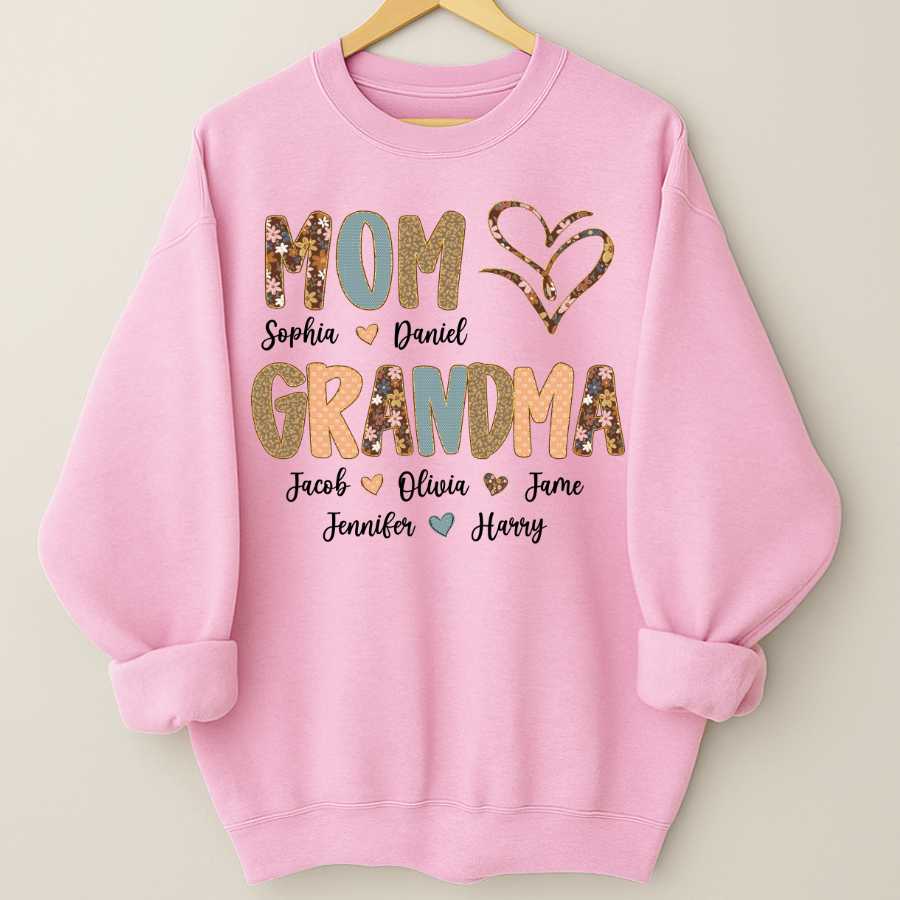 Personalized Mom And Grandma Grandkids Fall Heart Shirt