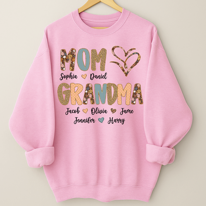 Personalized Mom And Grandma Grandkids Fall Heart Shirt