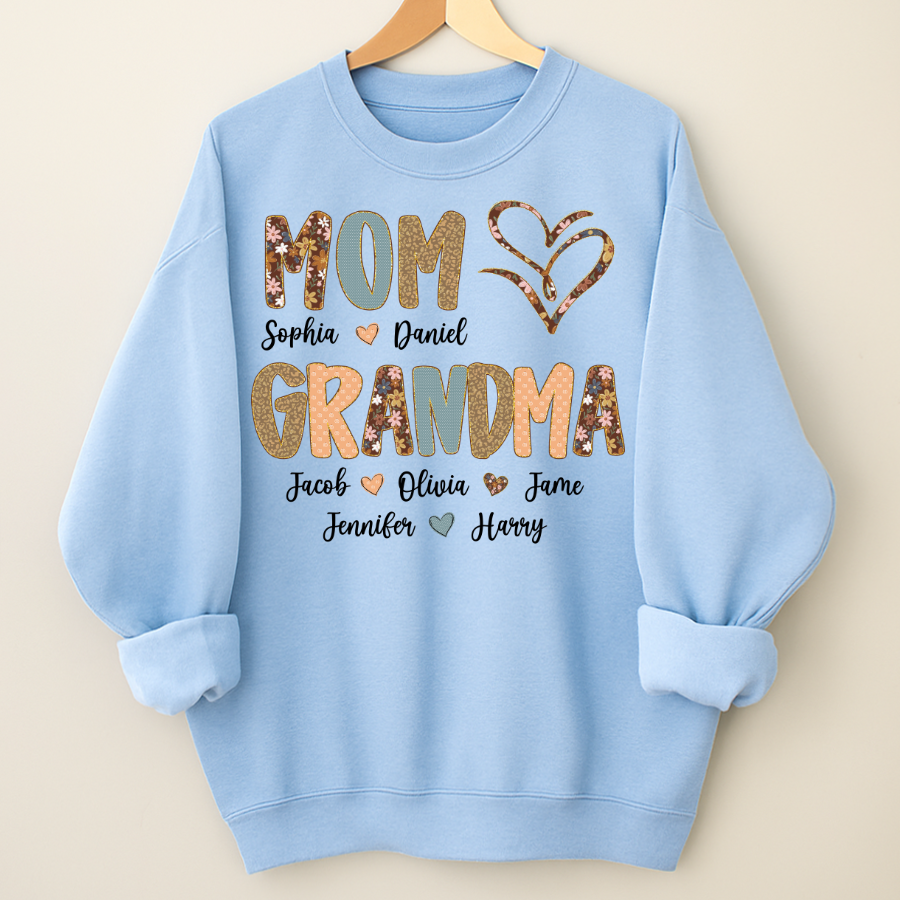 Personalized Mom And Grandma Grandkids Fall Heart Shirt