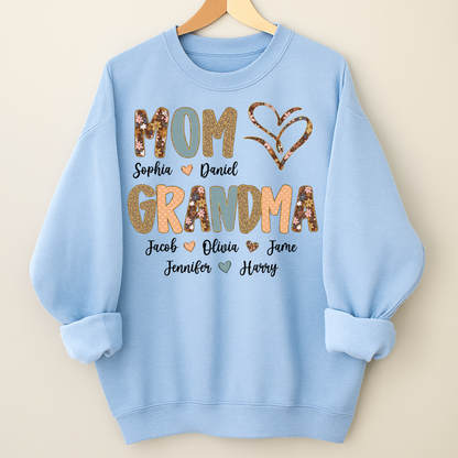 Personalized Mom And Grandma Grandkids Fall Heart Shirt