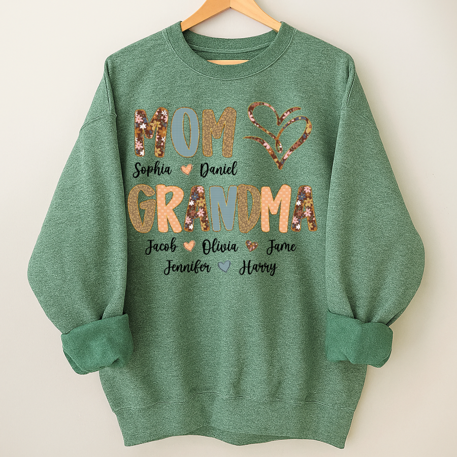 Personalized Mom And Grandma Grandkids Fall Heart Shirt