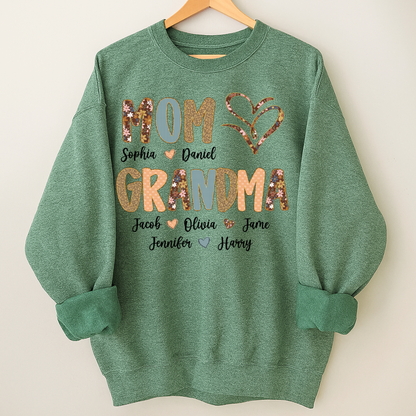 Personalized Mom And Grandma Grandkids Fall Heart Shirt