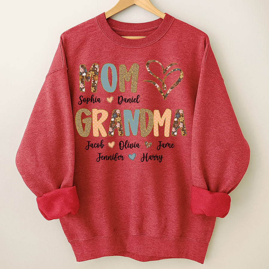 Personalized Mom And Grandma Grandkids Fall Heart Shirt