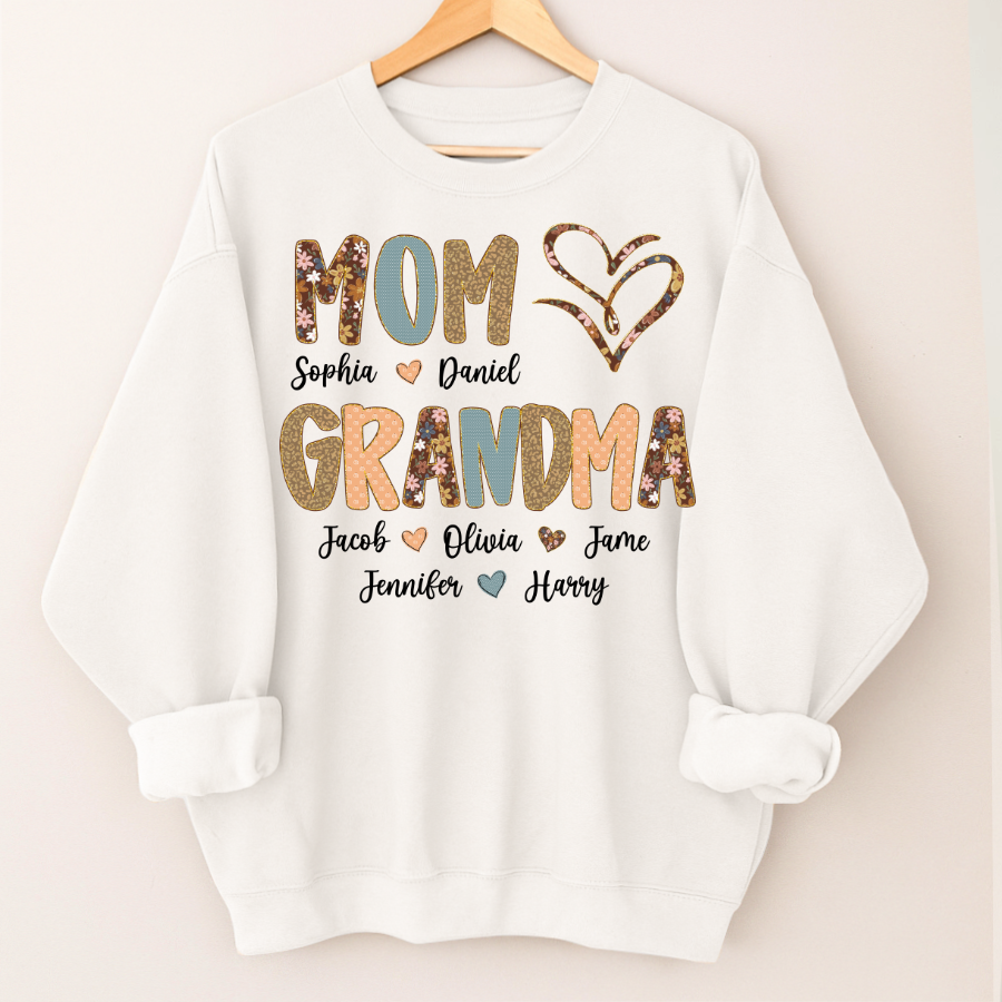 Personalized Mom And Grandma Grandkids Fall Heart Shirt