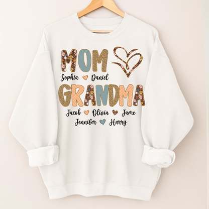 Personalized Mom And Grandma Grandkids Fall Heart Shirt