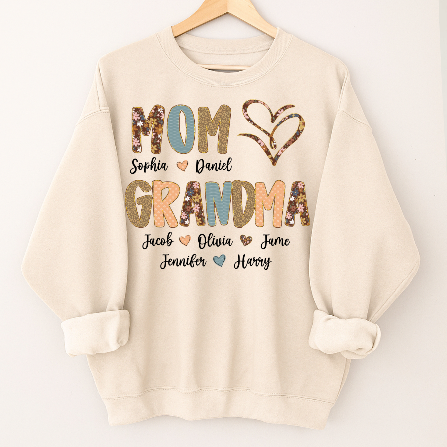 Personalized Mom And Grandma Grandkids Fall Heart Shirt