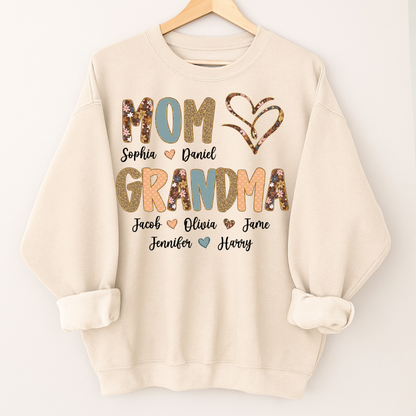 Personalized Mom And Grandma Grandkids Fall Heart Shirt