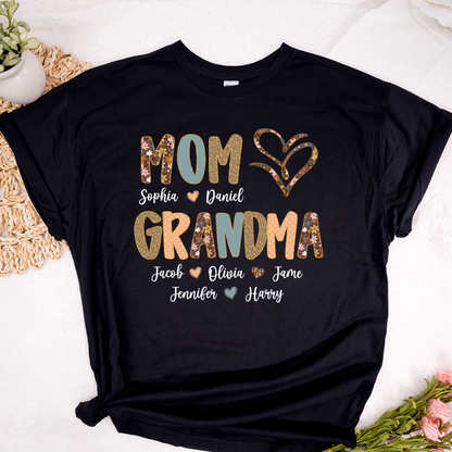 Personalized Mom And Grandma Grandkids Fall Heart Shirt