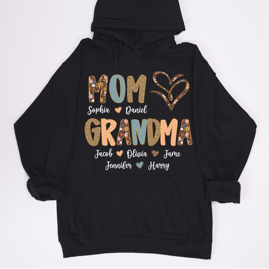 Personalized Mom And Grandma Grandkids Fall Heart Shirt