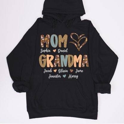 Personalized Mom And Grandma Grandkids Fall Heart Shirt