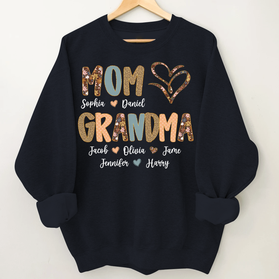 Personalized Mom And Grandma Grandkids Fall Heart Shirt