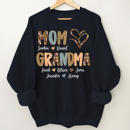 Personalized Mom And Grandma Grandkids Fall Heart Shirt