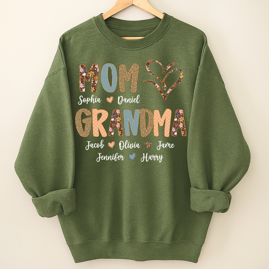 Personalized Mom And Grandma Grandkids Fall Heart Shirt