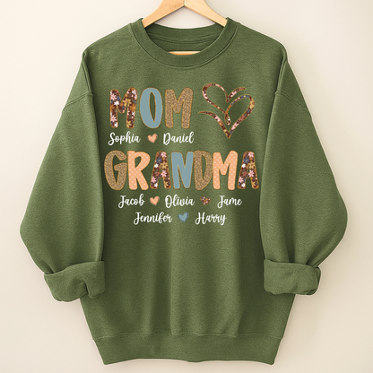 Personalized Mom And Grandma Grandkids Fall Heart Shirt