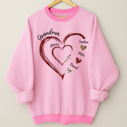 Personalized Mom And Grandma Heart Perfect Gift for Christmas Shirt