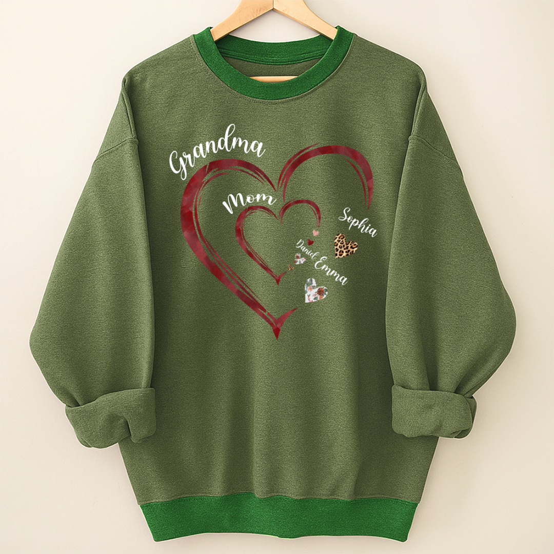 Personalized Mom And Grandma Heart Perfect Gift for Christmas Shirt