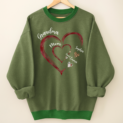 Personalized Mom And Grandma Heart Perfect Gift for Christmas Shirt