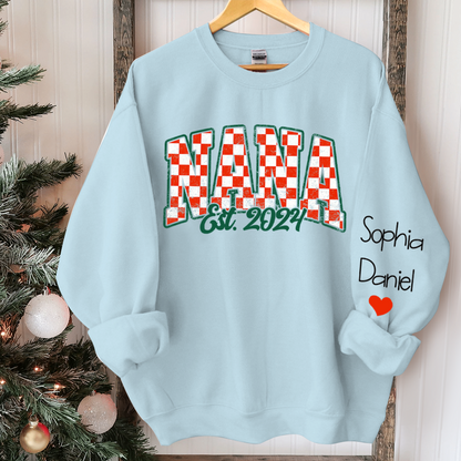 Personalized Nana Est Years Custom Christmas Sweatshirt