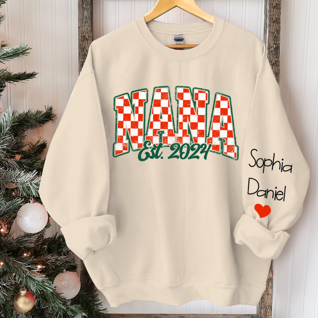 Personalized Nana Est Years Custom Christmas Sweatshirt