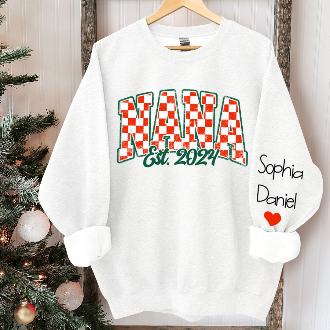 Personalized Nana Est Years Custom Christmas Sweatshirt