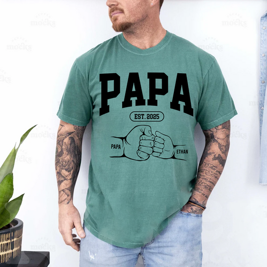 Personalized Papa Grandpa Dad Est Year And Grandkids Hand Fathers Day