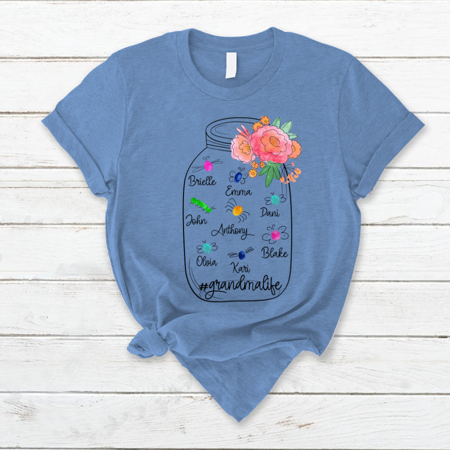 Personalized Bug Grandmlife Custom Names And Grandkids Mother's Day T-Shirt