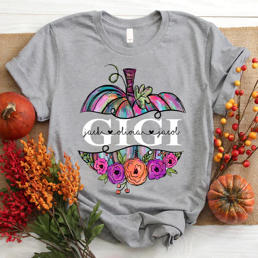 Personalized Gigi Painted Pumpkin 2022 T-Shirt