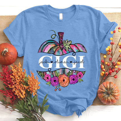 Personalized Gigi Painted Pumpkin 2022 T-Shirt