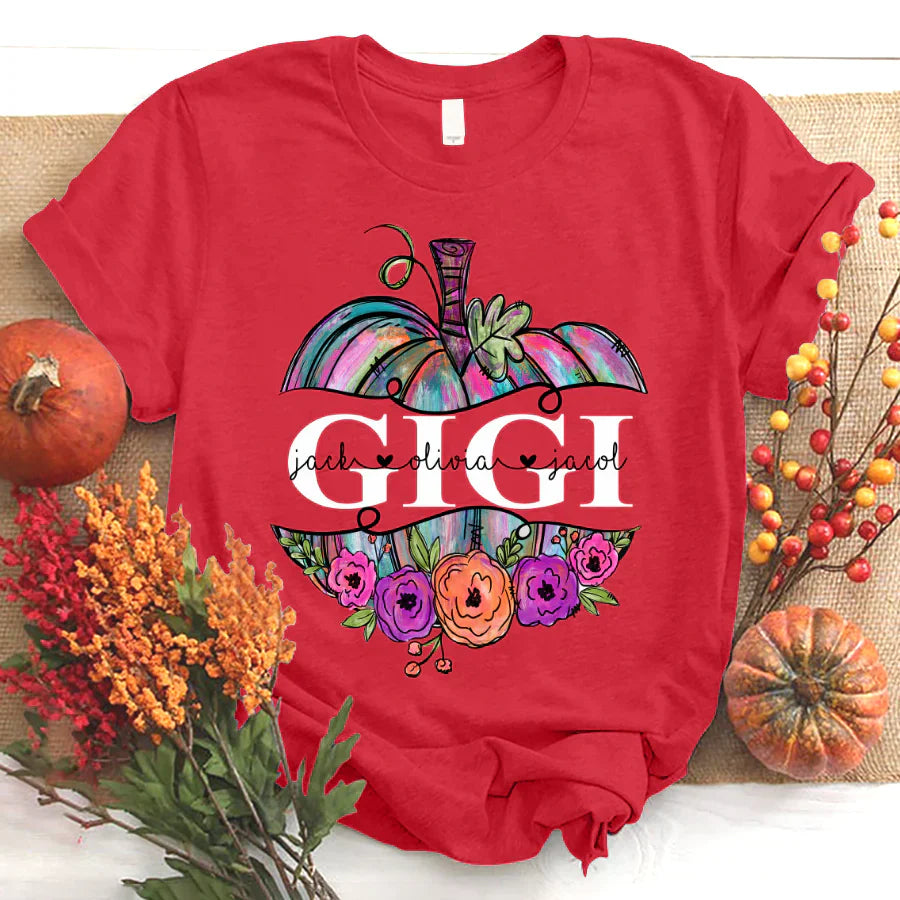 Personalized Gigi Painted Pumpkin 2022 T-Shirt