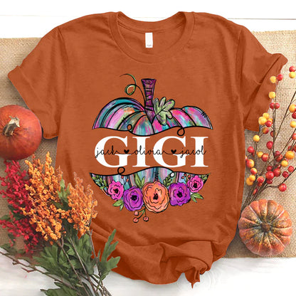 Personalized Gigi Painted Pumpkin 2022 T-Shirt