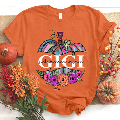 Personalized Gigi Painted Pumpkin 2022 T-Shirt