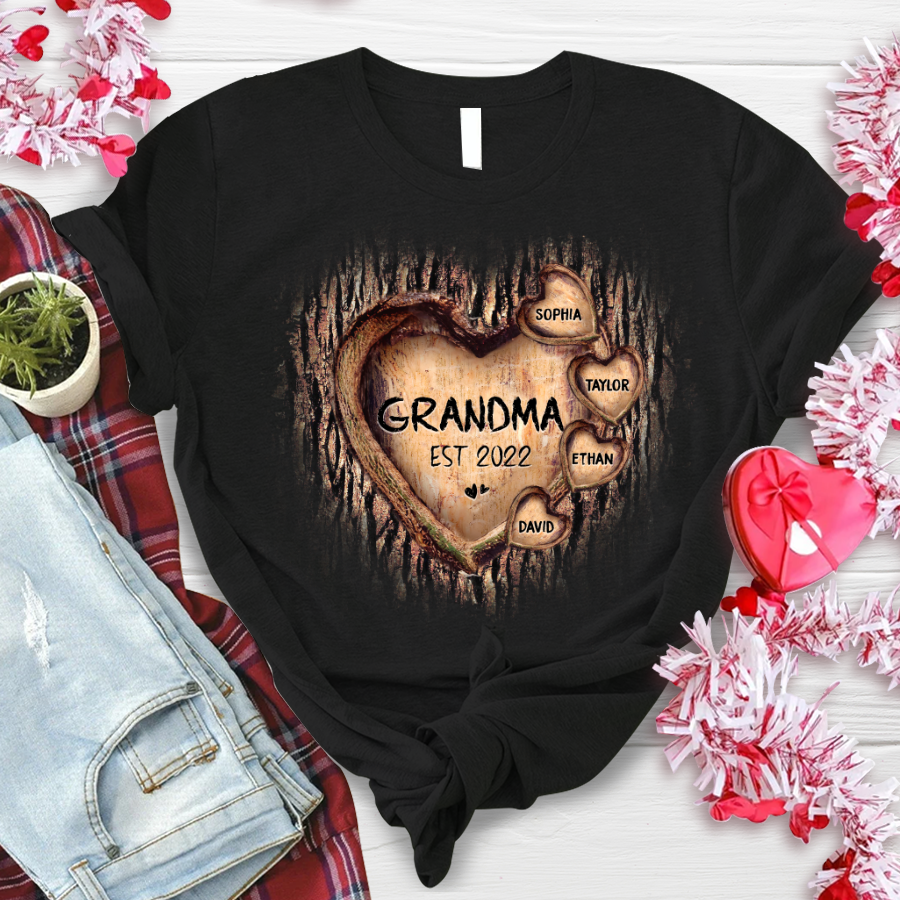 Personalized Hearts Tree New T-Shirt