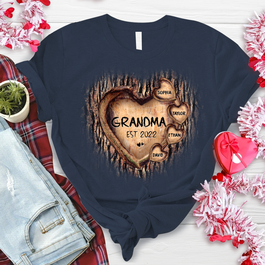 Personalized Hearts Tree New T-Shirt