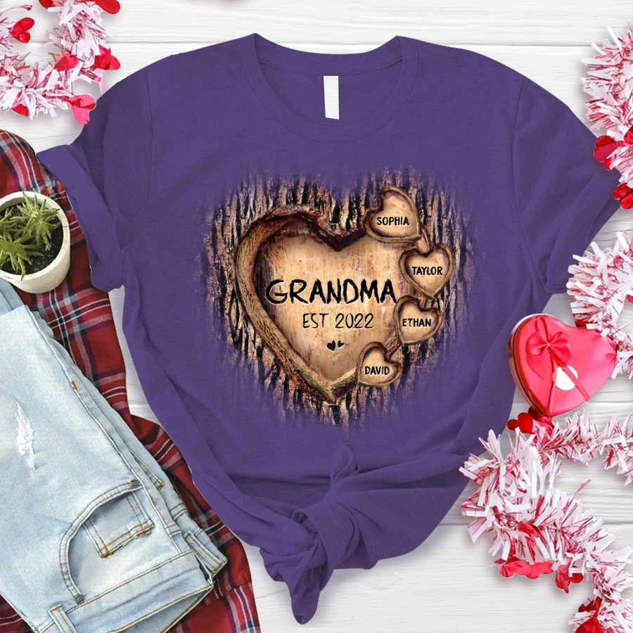Personalized Hearts Tree New T-Shirt