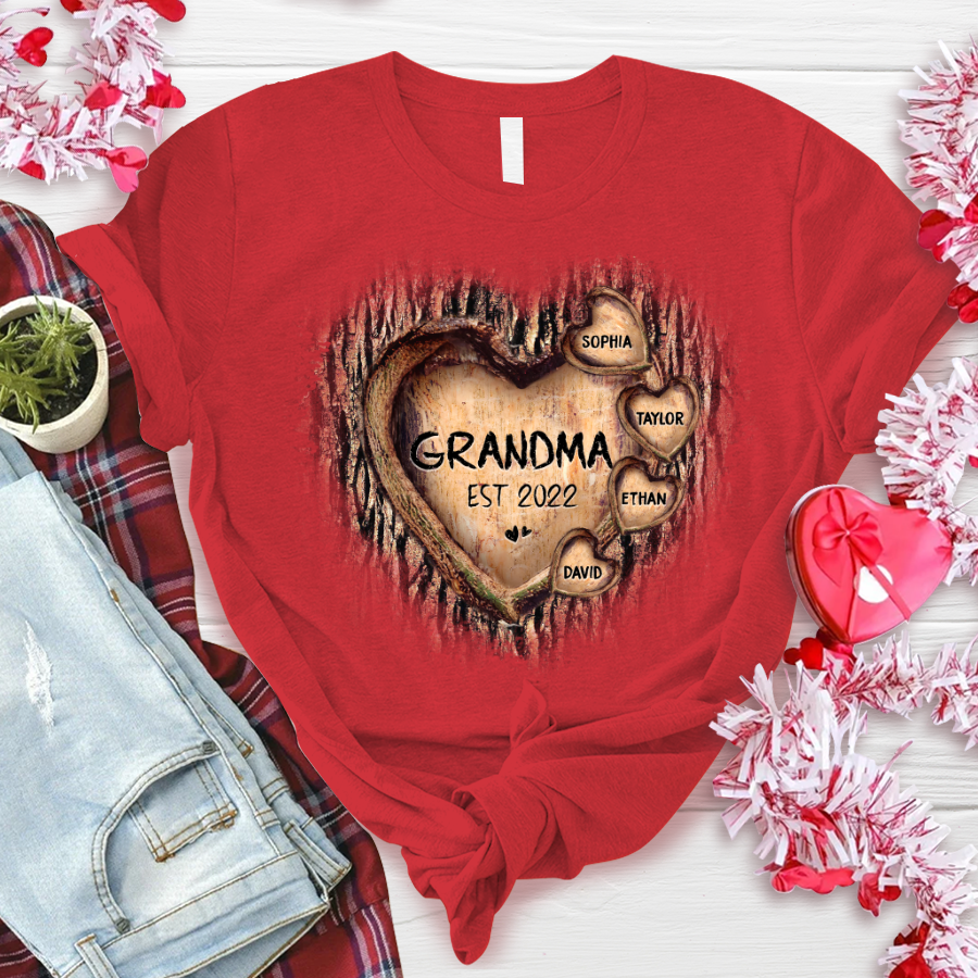 Personalized Hearts Tree New T-Shirt