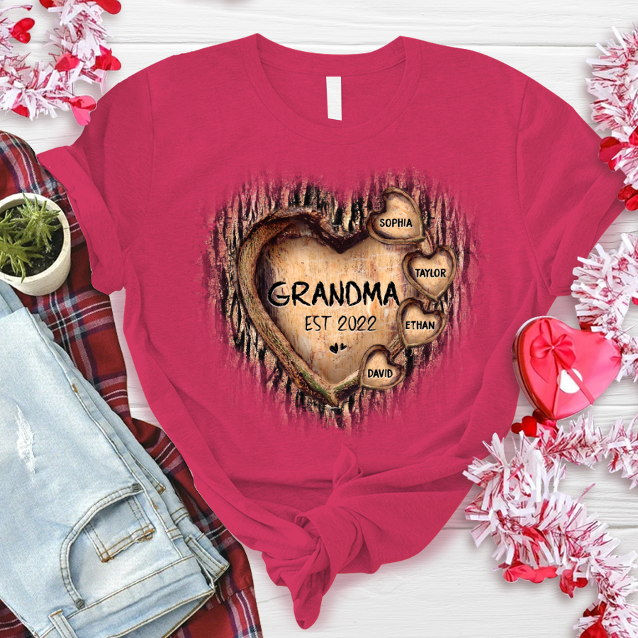 Personalized Hearts Tree New T-Shirt
