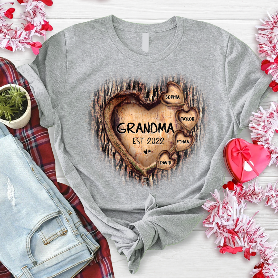 Personalized Hearts Tree New T-Shirt