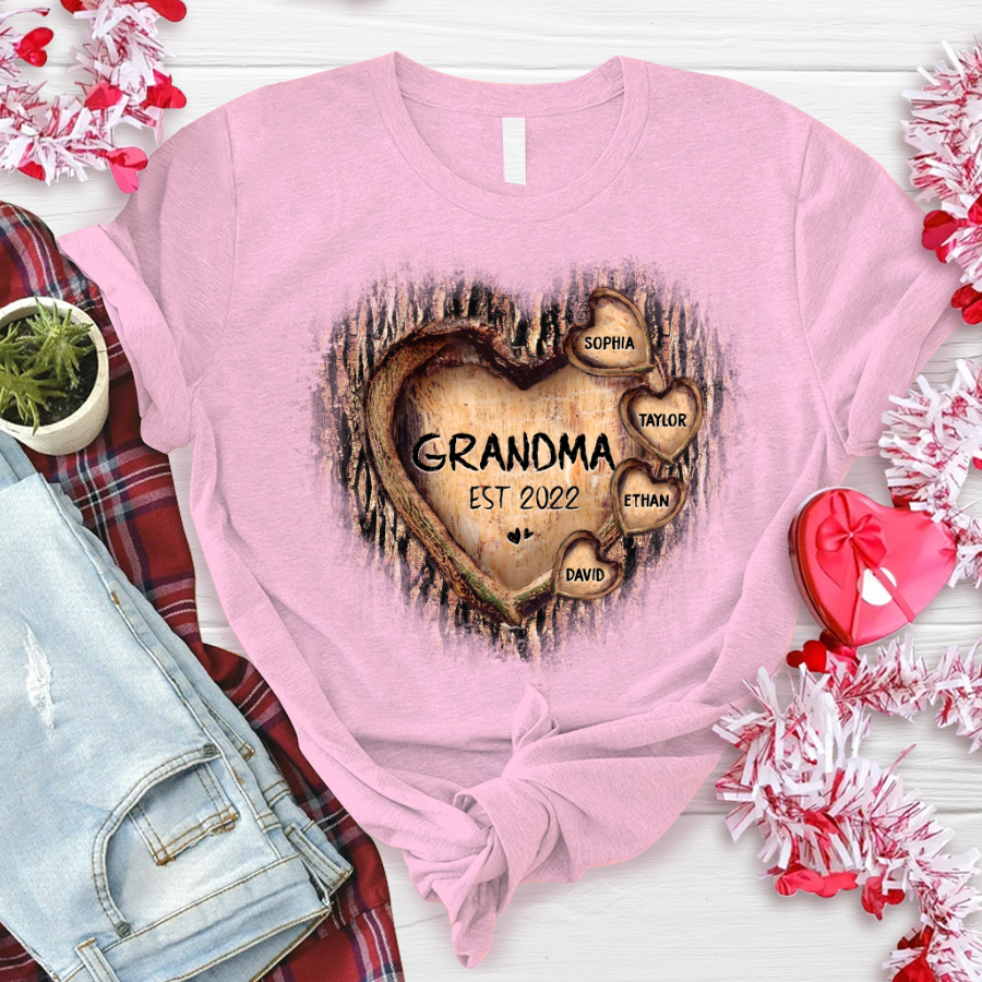 Personalized Hearts Tree New T-Shirt
