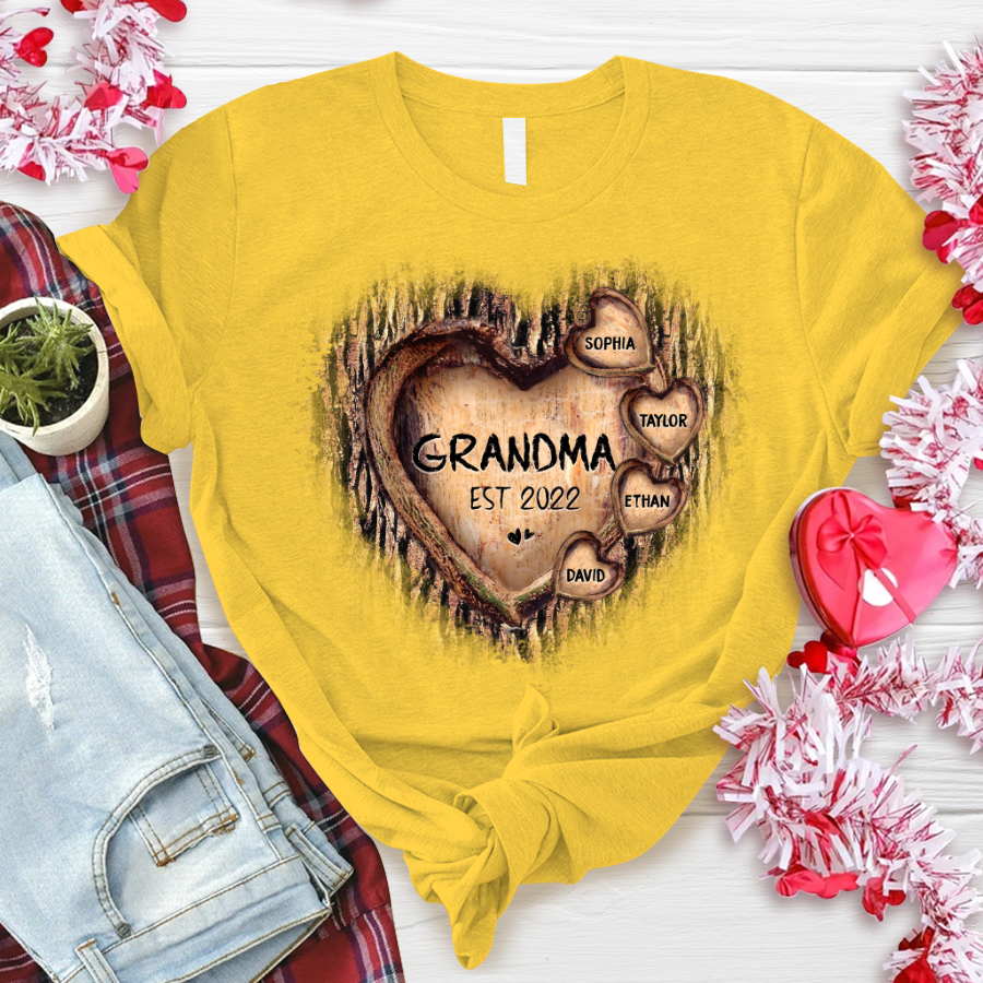 Personalized Hearts Tree New T-Shirt