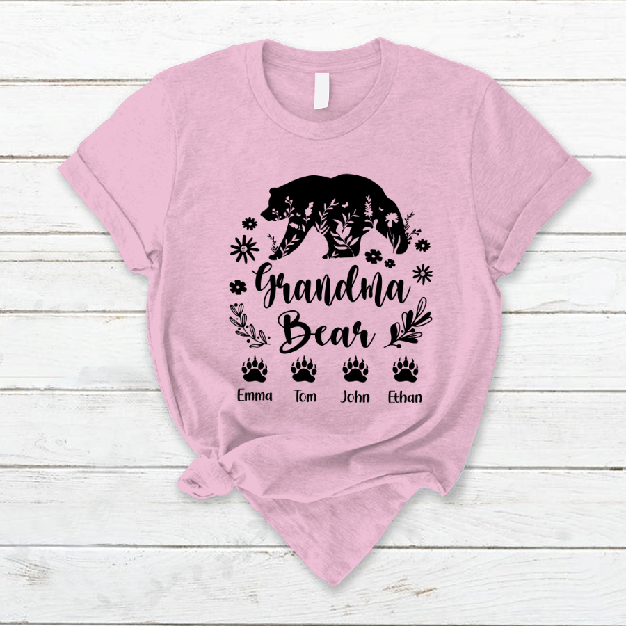 Personalized Grandma Bear And Grandkids T-Shirt