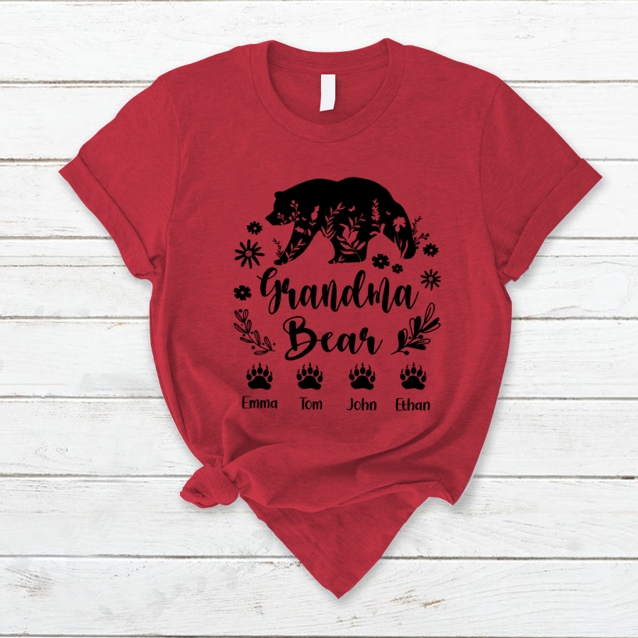 Personalized Grandma Bear And Grandkids T-Shirt