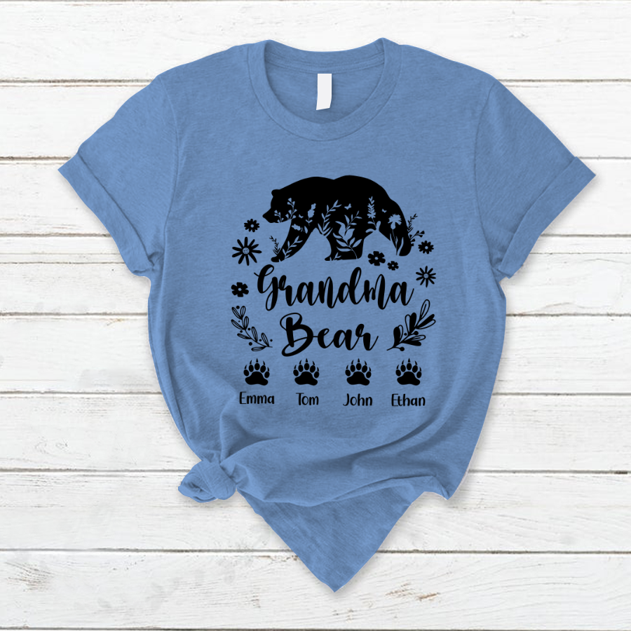 Personalized Grandma Bear And Grandkids T-Shirt