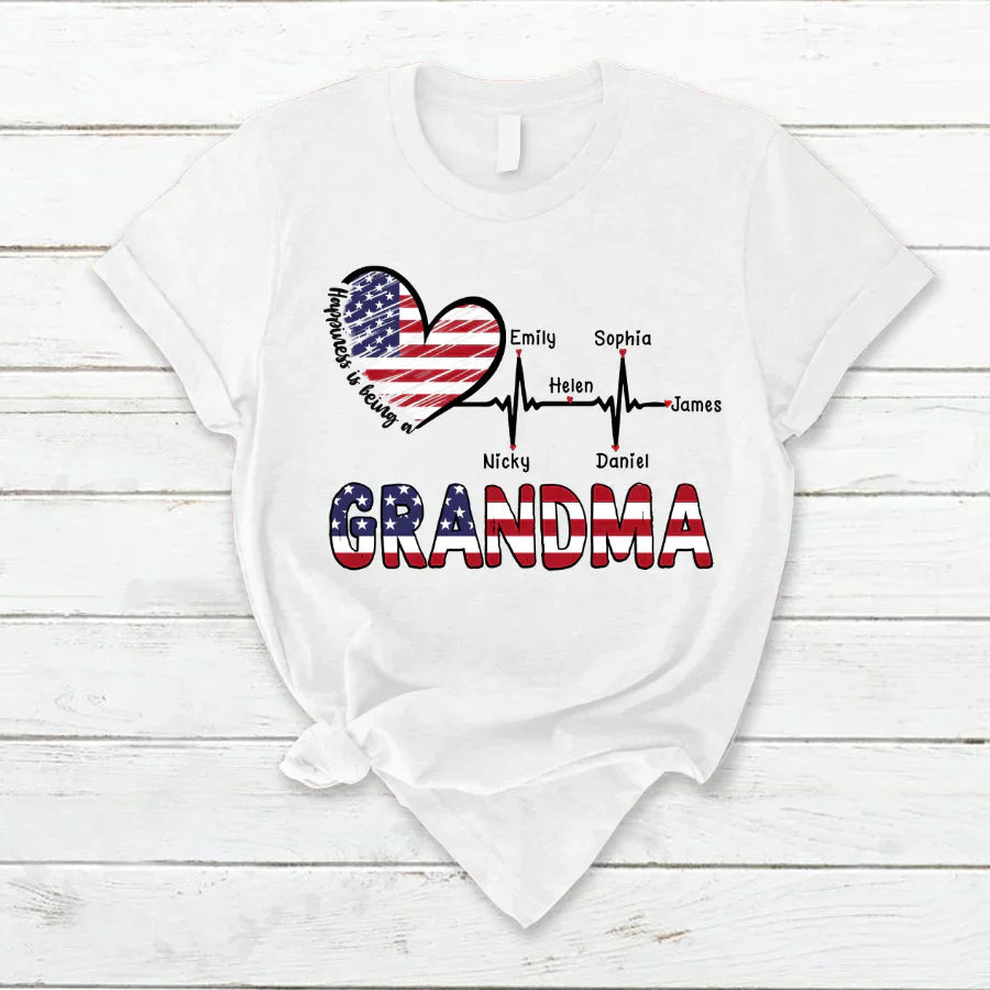 Personalized Happiness Is Being A Grandma CTL94 T-Shirt