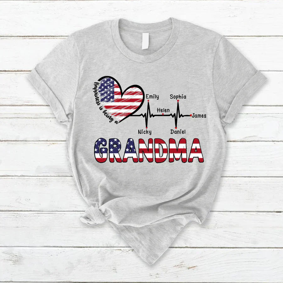 Personalized Happiness Is Being A Grandma CTL94 T-Shirt