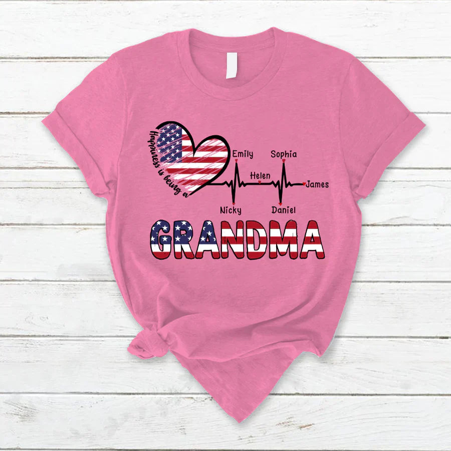 Personalized Happiness Is Being A Grandma CTL94 T-Shirt