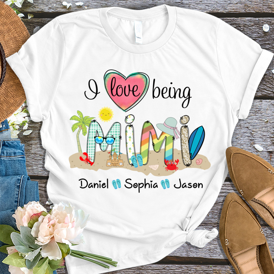 Personalized I love being grandma summer TD T-Shirt