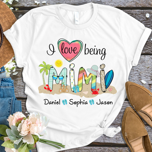 Personalized I love being grandma summer TD T-Shirt