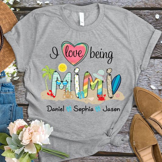 Personalized I love being grandma summer TD T-Shirt