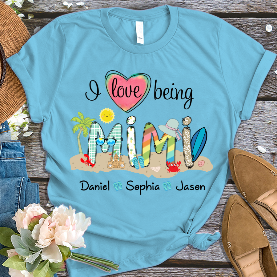 Personalized I love being grandma summer TD T-Shirt