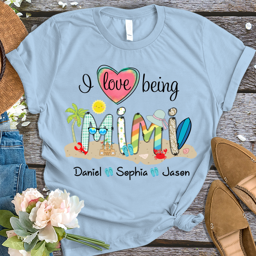 Personalized I love being grandma summer TD T-Shirt